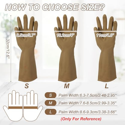 uxcell Rubber Cleaning Gloves, Reusable Household Dishwashing Long Rubber Gloves with Non-slip Grip - color: Pink Purple, size: Small