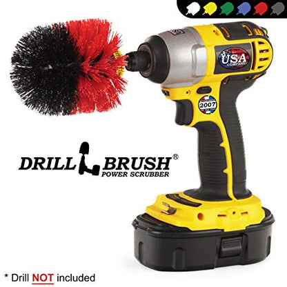 Outdoor Cleaning Supplies - Garden Scrubbing Tool - Patio Scrubbing Brush - Deck Cleaning - Bird Bath Cleaner - Garden Statues - Concrete Scrub Brush - Headstone Restoration Kit - color: Stiff-red