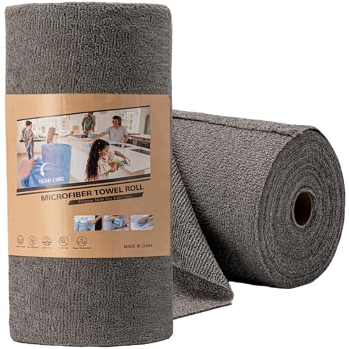 Reusable Microfiber Cloth, 75-Pack,Tear Away Microfiber Towels,(12" x 12") Washable,Perfect for Kitchen, Bathroom and Dish Cleaning (Gray) - color: Gray