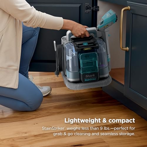 Shark StainStriker HairPro | Portable Carpet, Upholstery & Rug Cleaner | 3 Tools | Self-Cleaning | Perfect for Pets | Ultra-Powerful Stain & Odor Remover | Pet & OXY Solutions | Teal | PX253BRN - style: StainStriker w/ HairPro + 3 Tools