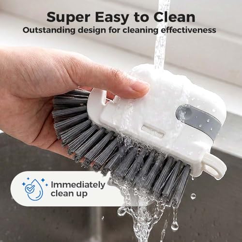 3-in-1 Removable Window Slot Brush,New Window Groove Cleaning Brush, Portable Window Track Cleaner Window Groove Cleaning Brush Tools with Hidden Scraper for Home Window Groove (Yellow-2PCS) - color: Yellow-2pcs