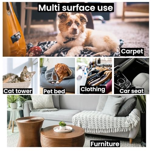 Pet Hair Remover – Reusable Lint Roller – Clean Couch, Furniture, Clothes, Carpet, Bed. Cat Hair Remover Dog Hair Remover Fur Removal Tool No Sticky Tape or Adhesive Needed. (White Grey) - color: White Grey