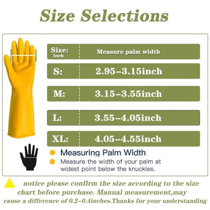 8 Pairs Reusable Household Cleaning Gloves, Rubber Kitchen Dishwashing Gloves,Extra Thickness, Long Sleeves, for Washing Dishes, Pet Care(X-Large, Yellow) - size: X-Large
