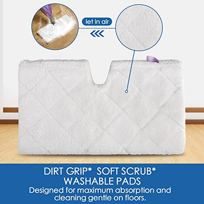 S3501 S3601 Steam Mop Replacement Pads Compatible with Shark Steam Pocket Mop, Vacmop Replacement Pads for Shark Steamer Pads S3500 Series S3501 S3601 S3550 S3601D S3901 S3801 S3801CO, White - color: 4 Pack Short Plush
