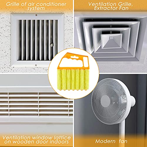 Geiserailie 2 Pcs Window Venetian Blind Cleaner Duster Tool Washable 7 Fingers Dusting Cleaner and Air Vent Shutter Brush Blinds Air Conditioner Fan Duster Dirt Housekeeping Tool (2 Color) - color: 2 Color
