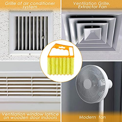 Geiserailie 2 Pcs Window Venetian Blind Cleaner Duster Tool Washable 7 Fingers Dusting Cleaner and Air Vent Shutter Brush Blinds Air Conditioner Fan Duster Dirt Housekeeping Tool (2 Color) - color: 2 Color