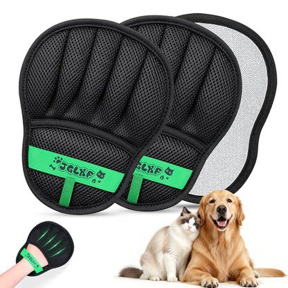 Upgraded Pet Hair Removal Glove for Dogs & Cats, Electrostatic Five-Finger Hair Remover for Furniture, Couch, Carpet, Clothing& Car Seat, 2Pcs Reusable Magic Brush Pet Hair Remover Tool (Black) - color: Black2