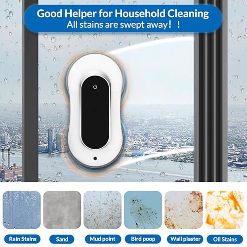 Automatic Window Cleaner Robot With Dual Water Spray,Smart Window Cleaning Washer Machine With 3000pa Suction&AI Path Planning,Perfect Windows Cleaning Robot For HighRise Windows, Tiles And Glass
