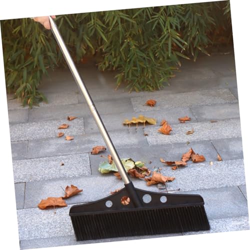 Wide Detachable Push Broom for Heavy Duty Outdoor Cleaning Stainless Steel Handle Scrub Brush for Concrete Patios Gardens