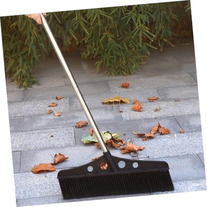 Wide Detachable Push Broom for Heavy Duty Outdoor Cleaning Stainless Steel Handle Scrub Brush for Concrete Patios Gardens