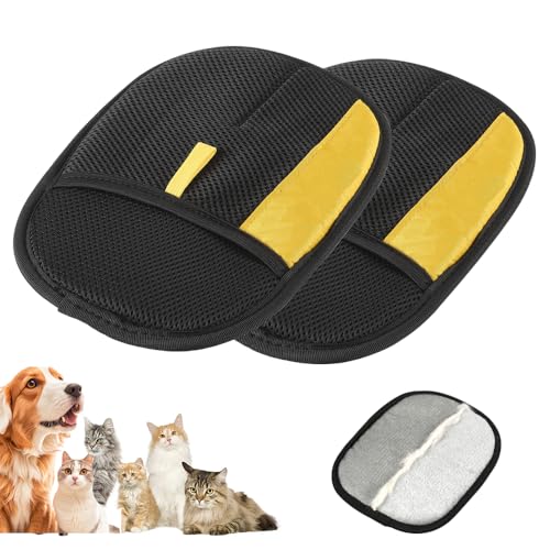 Pet Hair Removal Glove for Cats & Dogs, 2025 New Pet Hair Remover Electrostatic Gloves Pet Hair Remover Glove for Couch, Furniture, Carpet, Curtain, Washable Reusable Animal Fur Removal Tool (2PCS) - color: 2PCS