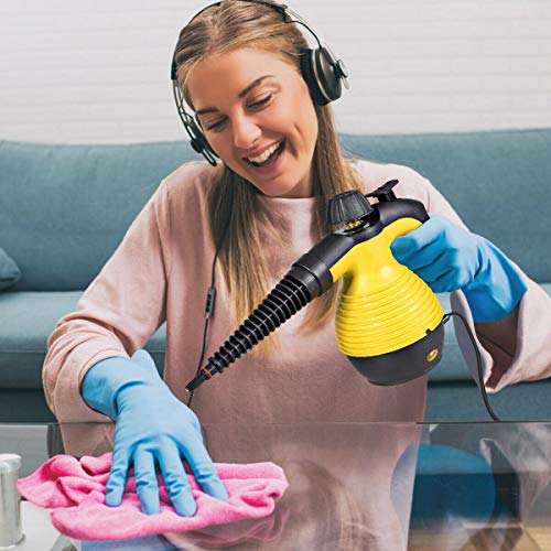 Goplus Handheld Pressurized Steam Cleaner, Multi-Purpose Steamer, Steam Iron, 1050W, W/Attachments(Yellow)