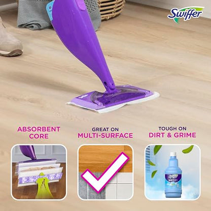 Swiffer WetJet Hardwood Floor Cleaner Spray Mop Pad Refill, Bathroom Cleaning Supplies, Hardwood Floor Cleaner, Multi Surface, 24 Count (Pack of 2) - size: 24 Count (Pack of 2)