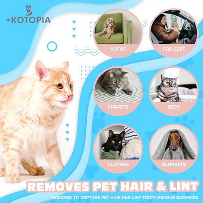 4-in-1 Pet Hair and Lint Remover Brush – Reusable Fabric and Clothing Cleaner for Pet Hair, Lint and Fur – Handheld Multi-Surface Tool for Clothes, Upholstery, Sofa and Travel Use (Pink) - color: Pink
