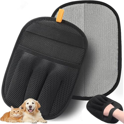 Pet Hair Removal Glove for Dogs & Cats, Upgraded Thickened Electrostatic Pet Hair Remover Glove, Reusable Magic Brush Pet Hair Remover Tool for Couch, Carpet, Car Seat(Black, 1 Glove) - color: pet hair removal glove 1pcs
