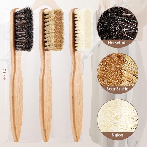 3 Pcs Wood Laundry Stain Brush Stain Remover Brushes with Boar Bristle Small Stain Brush for Clothes for Scrubbing Stains from Furniture Fabric Leather(3 Pcs C) - style: 3 Pcs C
