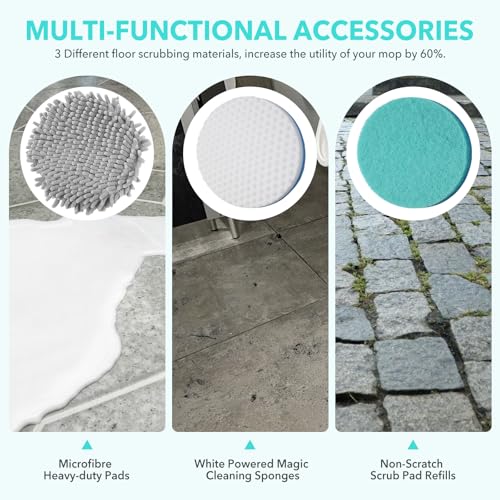 Frescares S7001 Upgraded Steam&Scrub Mop Pads for Shark,S8201 S8001 S7000 S7201 S7000AMZ S7005 S7020 S7001C All-in-One Hard Floor Steam Mop (6Green-Without snap Fastener) - color: 6green