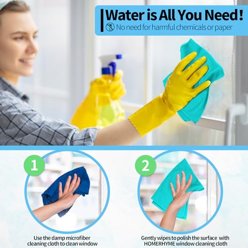 Microfiber Cleaning Cloth - 10 Pack Glasses Cleaning Cloth, 16" x 14" Window Cleaning Rags, Streak Free Lint Free Polishing Cloths Wipes for Eye Glass, Stainless Steel, Windshield, Turquoise - color: Turquoise, size: 16" x 14"