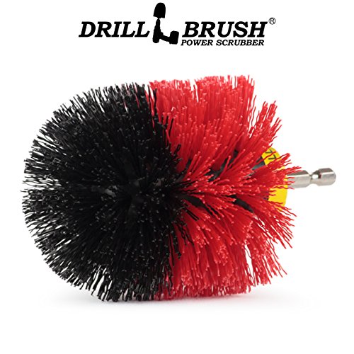 Outdoor Cleaning Supplies - Garden Scrubbing Tool - Patio Scrubbing Brush - Deck Cleaning - Bird Bath Cleaner - Garden Statues - Concrete Scrub Brush - Headstone Restoration Kit - color: Stiff-red