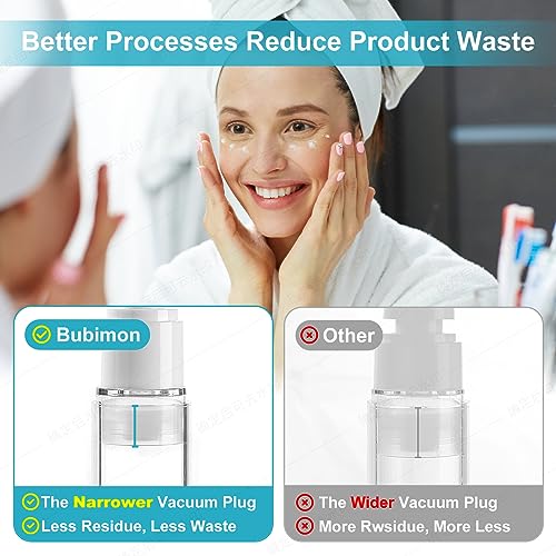 Bubimon Airless Pump Jars, Cosmetic Containers, Leak Proof Refillable jar for Toiletries, Cream Lotion, Eye Cream, Liquid, Foundation, Shampoo (BPA Free) (White, 18) - color: White, size: 18