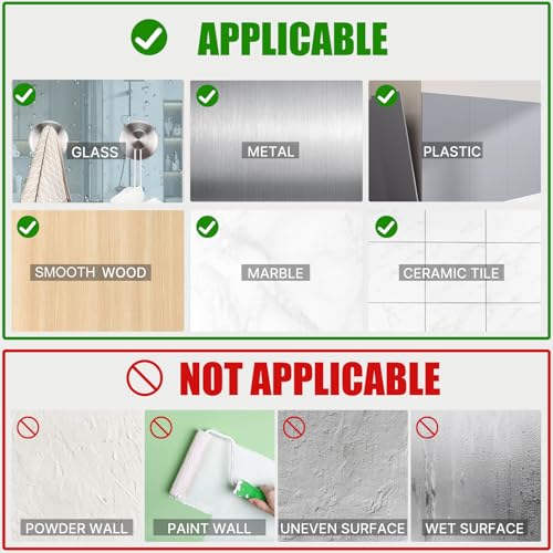 Silver Waterproof Suction Cup Hooks, 8-Pack Heavy Duty Stainless Steel No Drill Shower Hooks for Hanging Towels, Robes, Loofahs, Holder Holds Strong on Tile, Glass, Mirror, Wall, Bathroom Door - color: silver-8pcs