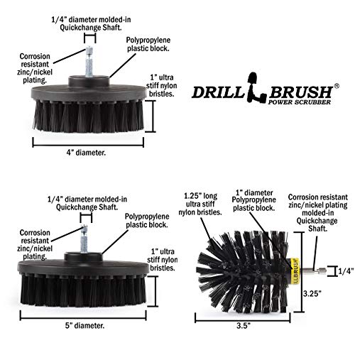 The Ultimate No-Wire Grill Brush Kit - BBQ Accessories - Drill Brush - Rust Remover - Cast Iron Skillet - Grill Cleaner - BBQ Brush - Grill Accessories - Grill Scraper - Electric Smoker - Gas Grill - color: Black