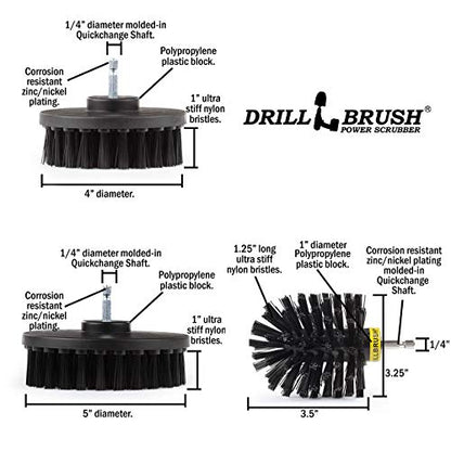 The Ultimate No-Wire Grill Brush Kit - BBQ Accessories - Drill Brush - Rust Remover - Cast Iron Skillet - Grill Cleaner - BBQ Brush - Grill Accessories - Grill Scraper - Electric Smoker - Gas Grill - color: Black