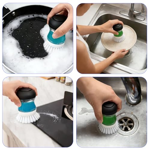 4 Pack Brush Refills for OXO Dish Brush Refill B, Brush Head Replacement OXO Dish Brush Replacement Head（White Round） - color: White Round