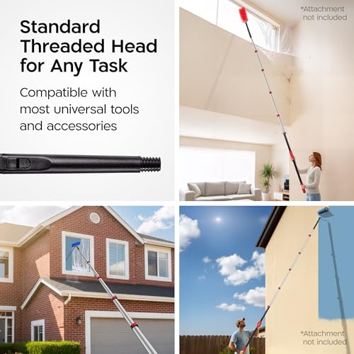 Tyroler Professional Window Squeegee with Extension Pole | Squeegee for Windows Cleaning | Outdoor Window Cleaner Tool, Windows Washing Kit with Extension Pole | Window Cleaning Kit (24.3 feet) - size: 24.3 feet