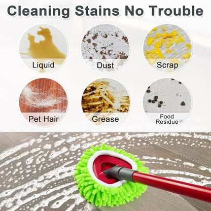 Mop Heads Replacements, 3 Pack Spin Mop Refill Replace Head for O Cedar RinseClean 2 Tank System, Microfiber & Chenille, Machine Washable and Safe for Cleaning All Hard-surfaced Floors - size: 3 Pack- Chenille Mop Pads