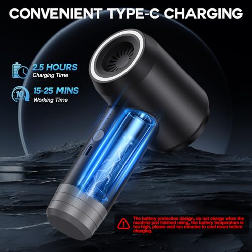 Handheld Vacuum,6-in-1 18000PA High Power Vacuum Cleaner/Air Duster,Portable Mini Vacuum Cleaner with Brushless Motor,Car Window Breaker and Seatbelt Cutter for Car Home(Grey)