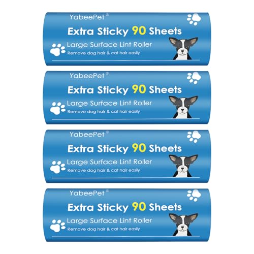 Extra Sticky Large Lint Roller Refills, 6.3'' Giant Lint Roller Refills for Pet Hair, Clothes&Furniture Cleaning, 360 Sheets in Total - style: 4 Refills