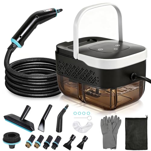 BEAMNOVA Handheld Steam Cleaner, Car Steamer for Auto Detailing, High-Pressure Multi-Purpose Steam Cleaning Machine, 42 oz, for Car Interior, Kitchen, Bathroom, Grout & Tile, Floors, White - color: Black & White