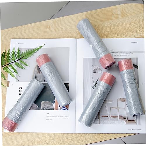 LALAFINA 5 Rolls of Heavy-Duty Drawstring Trash Bags Disposable Plastic Rubbish Bags for Kitchen and Household Use Easy to Carry and Use Random Color