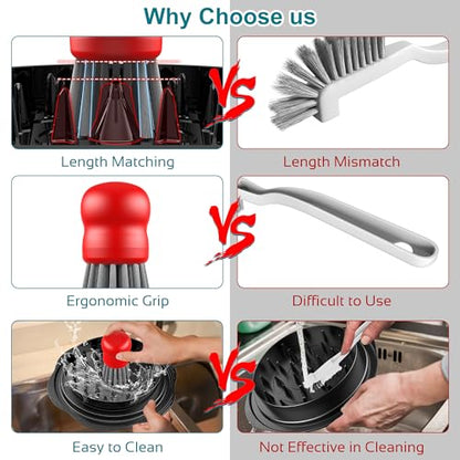Mini Dish Brush for Cleaning Chicken Shredder, Palm Brush Dish Scrubber with Ergonomic Grip, Kitchen Brush for Washing Dishes, Pans, Pots, Sink (1, Red) - color: Red