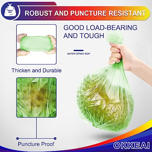 OKKEAI 3 Gallon Small Trash Bags 100 Counts Small Trash Can Liners Garbage Bags Mini 10L Wastebasket Bin Liners Bags for Bathroom Kitchen Bedroom Living Room Office,Green - style: 3 Gallon-100-Green