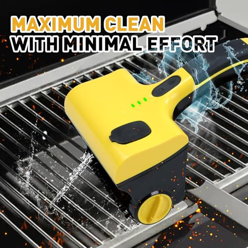 Power Grill Cleaner with Dual Brushes & Water Spray - Cordless Electric Grill Brush for Outdoor Grill, 2600mAh Fast Charge Battery and No Shedding Bristles Design