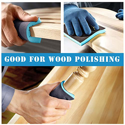 16Pcs 180 Grit Sanding Sponge, Jamiikury Sanding Blocks Washable and Reusable, Wet Dry Sandpaper Sponge for Wood Metal Furniture Paint and Drywall - size: 180 Grits
