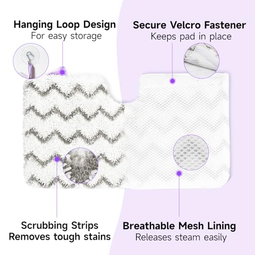 Steam Mop Replacement Pads for Shark S3500 Series S3501 S3601 S3550 S3801 S3901 SE450 S3601D S3901D S2901 S2902 Microfiber Steam Pocket Mop Pads Washable, 4 Pack - size: 4 Pack