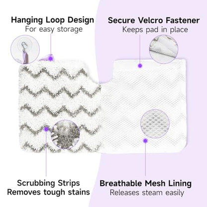 Steam Mop Replacement Pads for Shark S3500 Series S3501 S3601 S3550 S3801 S3901 SE450 S3601D S3901D S2901 S2902 Microfiber Steam Pocket Mop Pads Washable, 6 Pack - size: 6 Pack