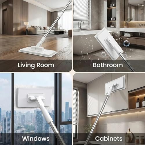 2026 New Snap Grip Mini Mop with Replacement Cleaning Cloth,Clever Zero Touch Mini Mop,100cm Long Handle Mopping Sweeper Stick for Multi Cleaning,Wet and Dry Use (1 Set) - color: 1 Set