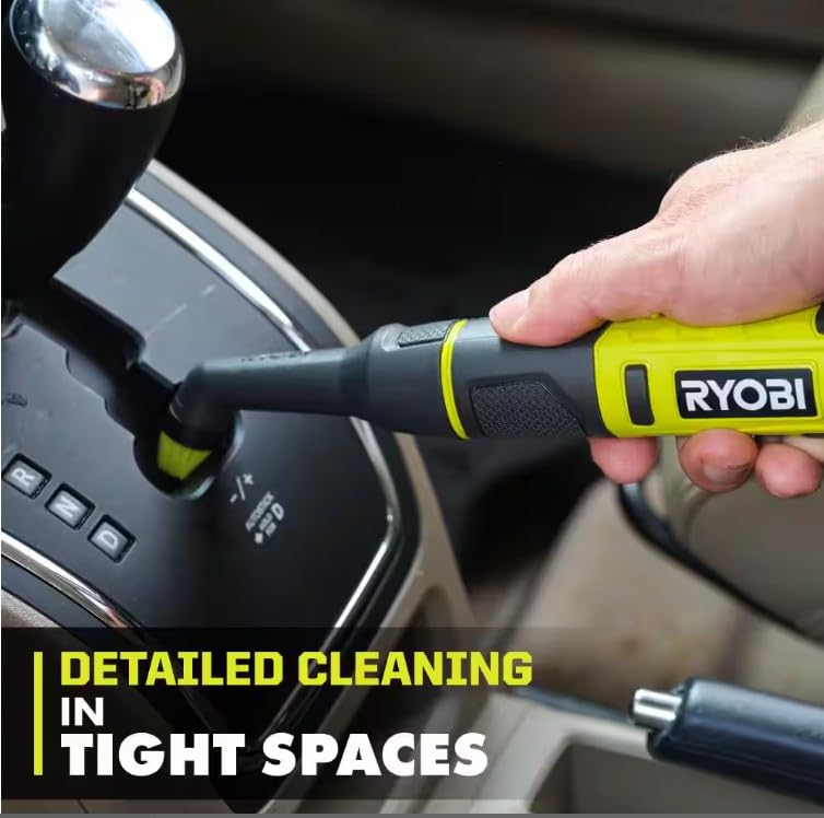 RYOBI USB Lithium Cordless Compact Detail Scrubber KIT W/ 2AH Battery, Charging Cable and 3