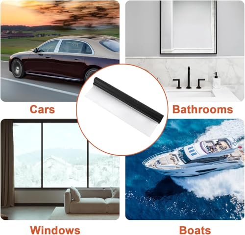 10-Inch Silicone Water Blade Squeegee, Quick Dry Wiper Blade with Anti-Slip Handle, Multi-Purpose Squeegee for Car Glass, Shower Doors, Kitchen and Windows