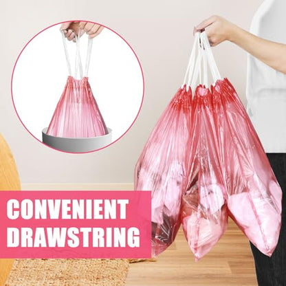 4 Gallon Trash Bags Drawstring 100 Count, JUKFITA Extra Strong Small Garbage Bags, Unscented Trash Can Liners for Bathroom Restroom Office Kitchen, Red - color: Red, size: 100 Count (Pack of 1)