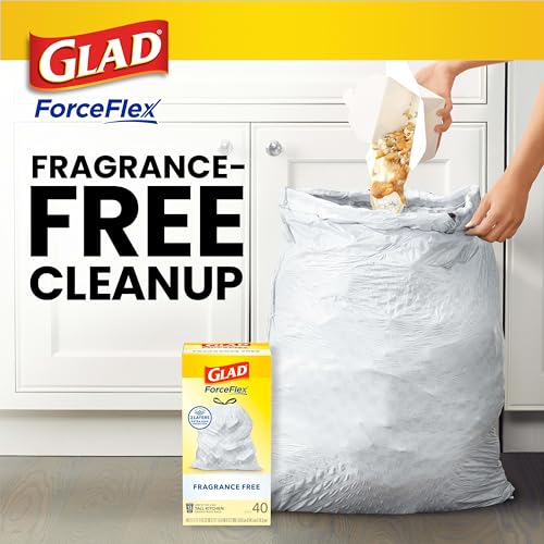 Glad ForceFlex Tall Kitchen Drawstring Trash Bags, 13 Gal, Fragrance Free (Package May Vary) (Pack of 240) - size: 1 Count (Pack of 240)