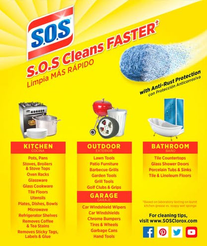 S.O.S-10002, Steel Wool Soap Pads, 10 Ct (Pack of 2) - size: 10 Count (Pack of 2)