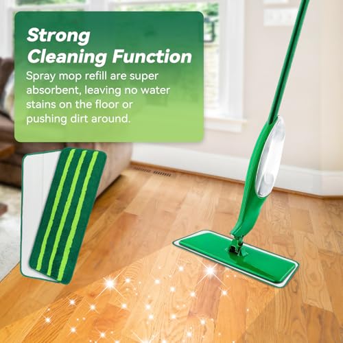 Mop Head Replacement for Libman Freedom Spray Mop - Washable Reusable Wet & Dry Cleaning - Microfiber Spray Mop Pads Refill for Multi-Surface Floor -4 Pack (Green） - color: Green 4 Pack - Better Cleaning