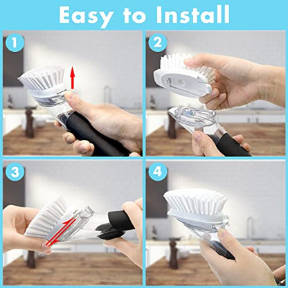 Dish Brush Refill, 4 Pack Dish Brush Replacement Head for OXO Dish Brush, Brush Dispenser Refill Fits Soap Dispensing Handle - size: 4 pack