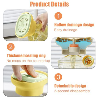 Detergent Presser, Laundry Detergent Dispenser One-Handed Press with Measured Dispensing, Fast-Dry Drip-Free Design, Universal for 99%+ Dish Soaps, For Kitchen Sink Countertop/Laundry Room