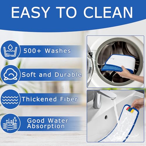 12 Pack Replacement Microfiber Pad - Thick - Universal Commercial 17-18 Inch Mop Head- Heavy Duty - Wet & Dry Commercial Cleaning Refills Reusable Mop Refills Fit for Most Microfiber Flat Mop System - size: 12 Pack - 18in Flat Mop Head (Rectangular)